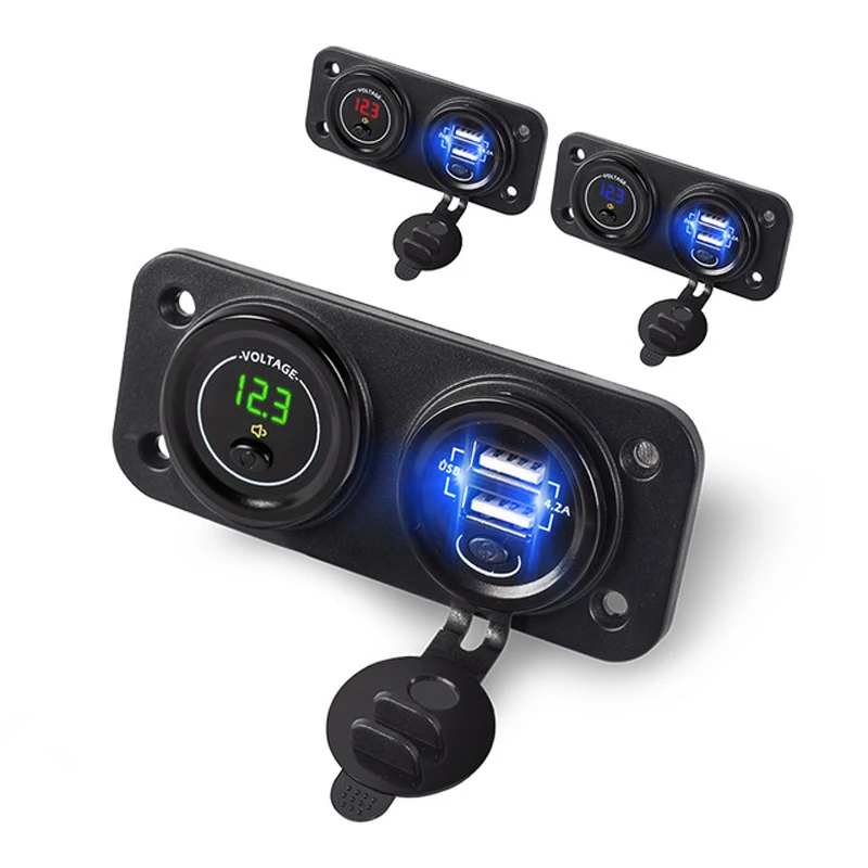 

Новинка, зарядное устройство с двумя USB-разъемами 12-24 В, быстрое автомобильное зарядное устройство, розетка с USB-зарядным устройством 12-24 В, а...