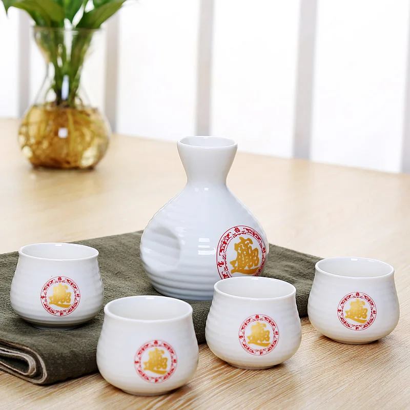 1 горшок + 4 чашки винный набор креативная колба керамическая посуда для напитков