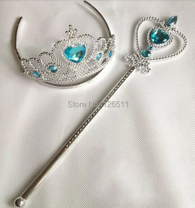 Пластиковая корона с париком волшебная палочка перчатка для девочек аксессуары