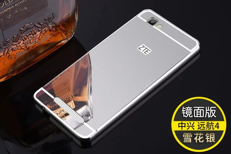Для ZTE Blade A610 чехол BA610 покрытие зеркало алюминиевый металлический бампер рамка +