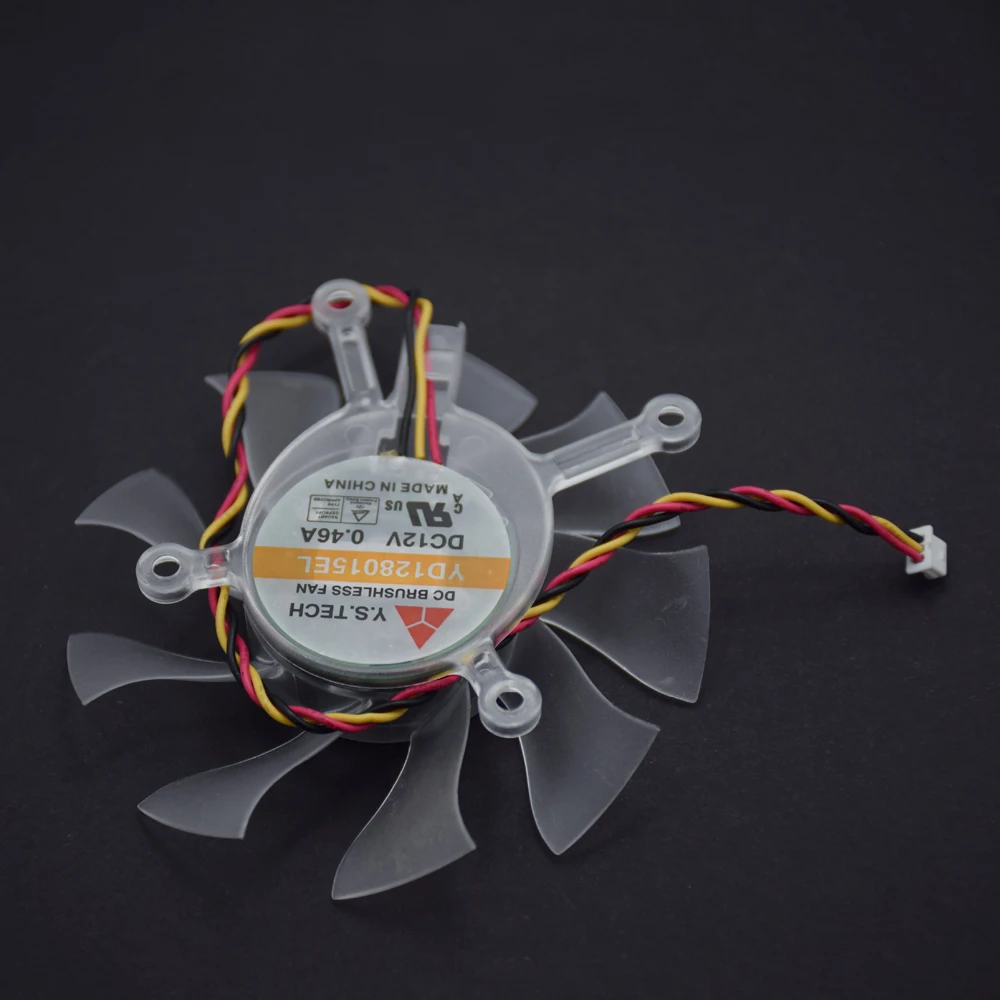 Видеоадаптер Ystech YD128015EL 75 мм графический адаптер VGA Kuhler Lufter Ersatz 4x43 12 В 0 46a 3 штифта