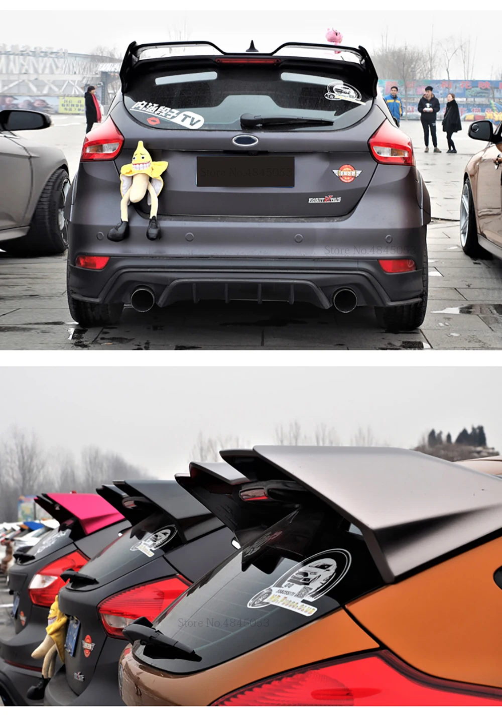 AITWATT для Ford Focus спойлер 2015 2016 2017 ABS Материал Неокрашенный задний багажник крыло