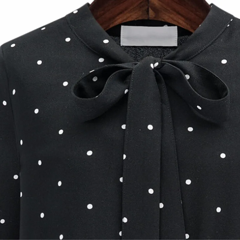 CHICEVER 2020 весна лето платья в горошек для женщин бант длинный рукав Высокая талия