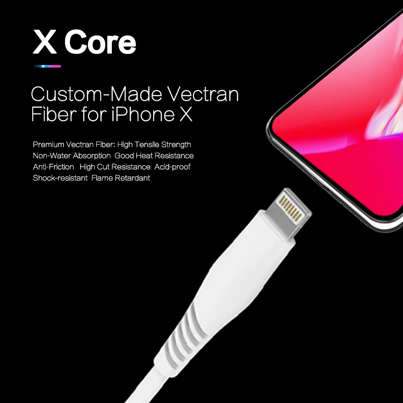Snowkids короткий USB-кабель для быстрой зарядки iPhone X 8 7 6 5 XR XsMax внешнего аккумулятора