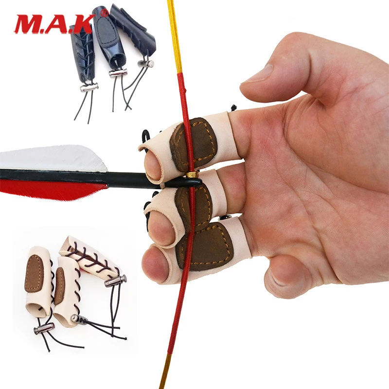 3 шт. Защитные чехлы для пальцев из коровьей кожи|Лук и стрела| |