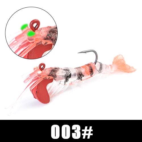 FISH KING/1 шт. мягкие рыболовные приманки с креветками, 7 см/7 г, 10 см/14,5 г, Искусственные Креветки, мягкие приманки, бионическая приманка с свинцовым крючком - Цвет: 003