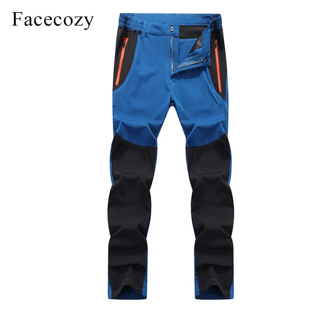 Black Deep Blue Facecozy мужские летние дышащие походные брюки для рыбалки быстросохнущие уличные спортивные брюки эластичные тонкие брюки, защищающие от УФ-излучения мужские брюки - Цвет: Black Deep Blue
