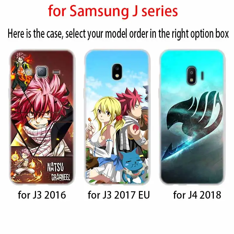 Мягкий чехол из ТПУ для samsung Galaxy J6 J8 J3 J5 J7 J4 Plus EU Prime Pro Ace j610 Аниме Манга Сказочный хвост