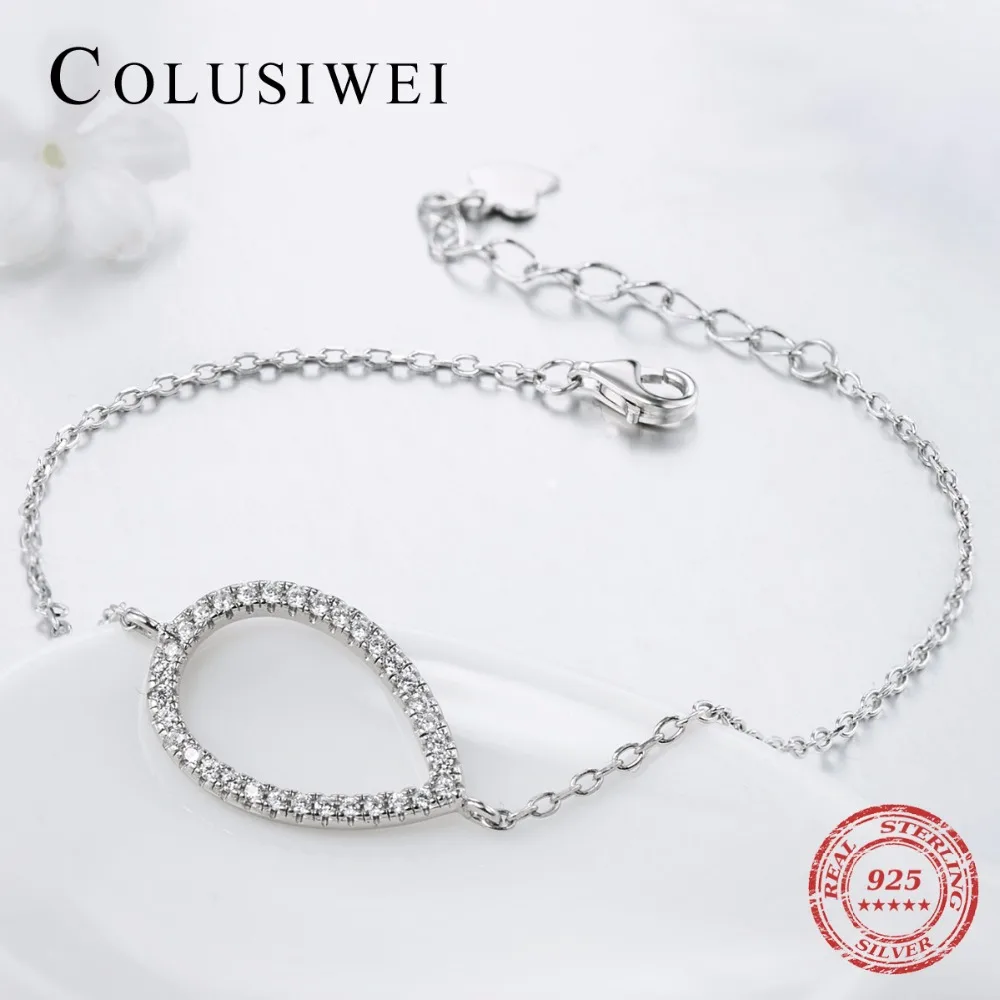 Новое поступление 2018 Настоящее серебро 925 пробы капли воды Роскошный прозрачный