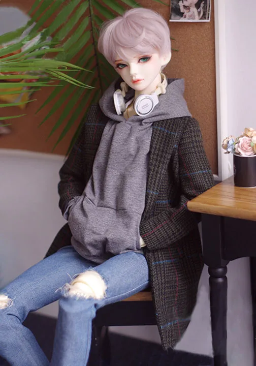BJD Одежда для куклы SD13 uncle SD17 три или четыре минуты MSD шерстяное клетчатое пальто коричневого и зеленого цвета Длинная ветровка аксессуары для куклы