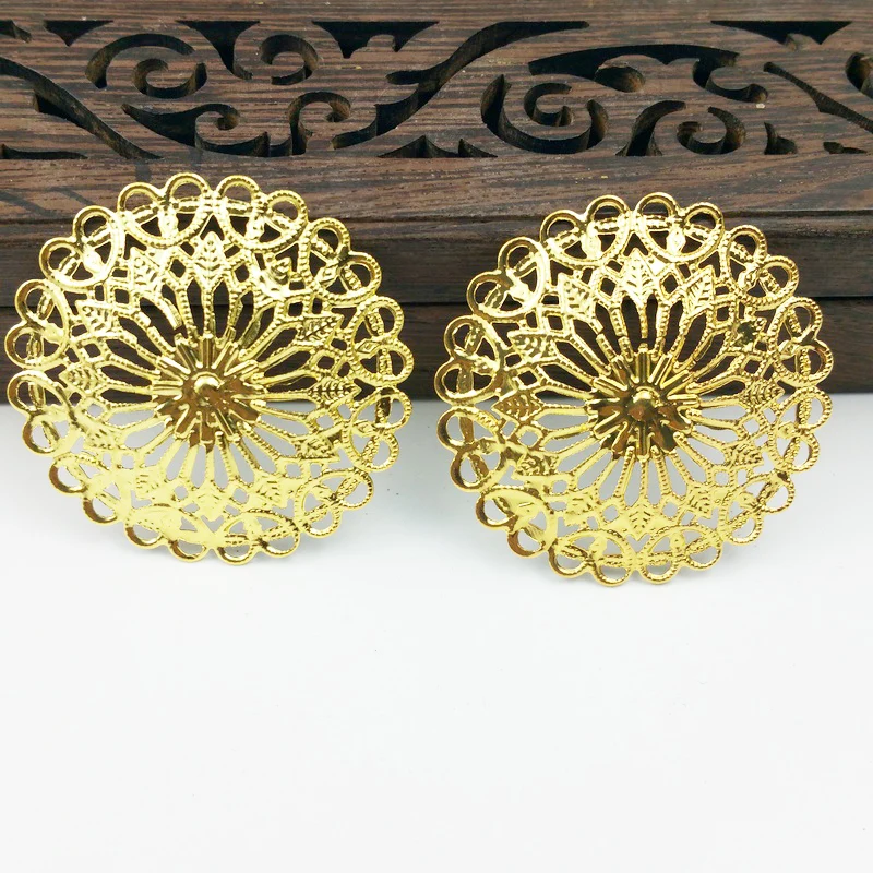 20 шт. 37 мм филигранные обертки металлические подвески для рукоделия ювелирные