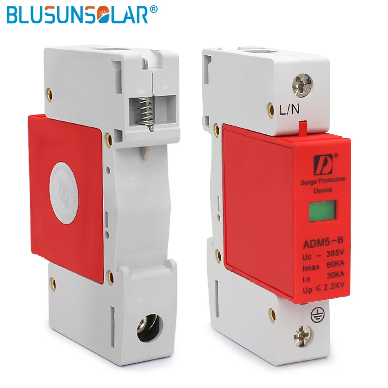 Одобренный CE 50 pec lot 1 P L+ PE 30-60kA 385 V AC din-рейка SPD низкое напряжение стабилизатор напряжения устройство освещения