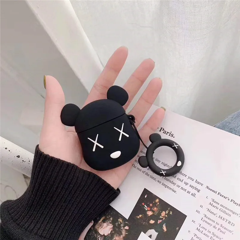 black Gloomy bear Милый мультяшный слон Dumbo наушники гарнитура Аксессуары Силиконовый чехол для Airpods беспроводной Bluetooth сумки для гарнитур - Цвет: black Gloomy bear