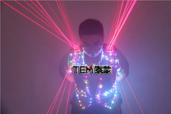 Модная красная куртка для лазерных вечеринок Laserman светодиодный жилет костюмы одежда сценические костюмы для певицы танцовщицы для ночных клубов