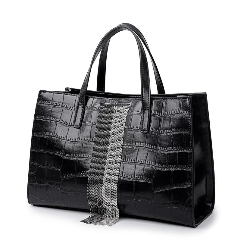 Модные женские сумки большой емкости брендовые качественные кожаные на плечо с