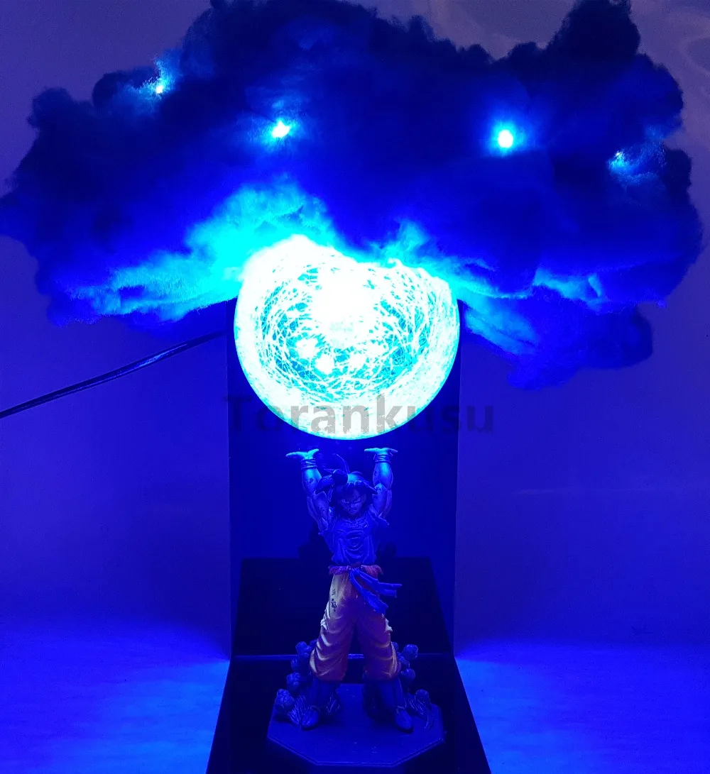 

Dragon Ball Z Son Goku Action Figures Genki damaSpirit Bomb Toys Anime Dragon Ball Super Led Lights Model Toy Esferas Del Dragon