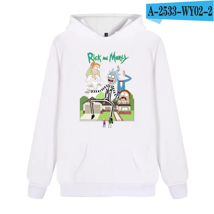 LUCKYFRIDAYF Rick And Morty мужская толстовка с капюшоном Harajuku/Женская хлопковая Осенняя аниме-Толстовка Кепка для мужчин/женщин толстовки уличная одежда - Цвет: white