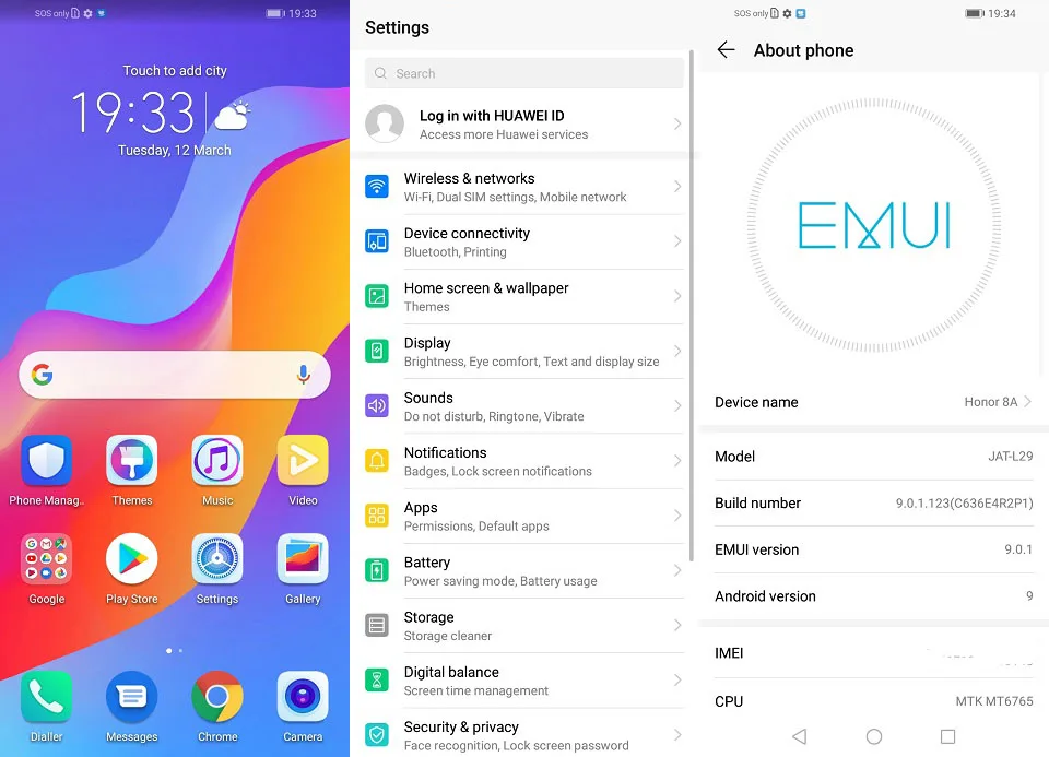 Смартфон Honor 8A, 2 ГБ/3 ГБ ОЗУ, 32 ГБ/64 Гб ПЗУ, Android 9,0, Восьмиядерный, Face ID, 6,09 '', Fullview, 1560X720, 4G, LTE, Ce, ll