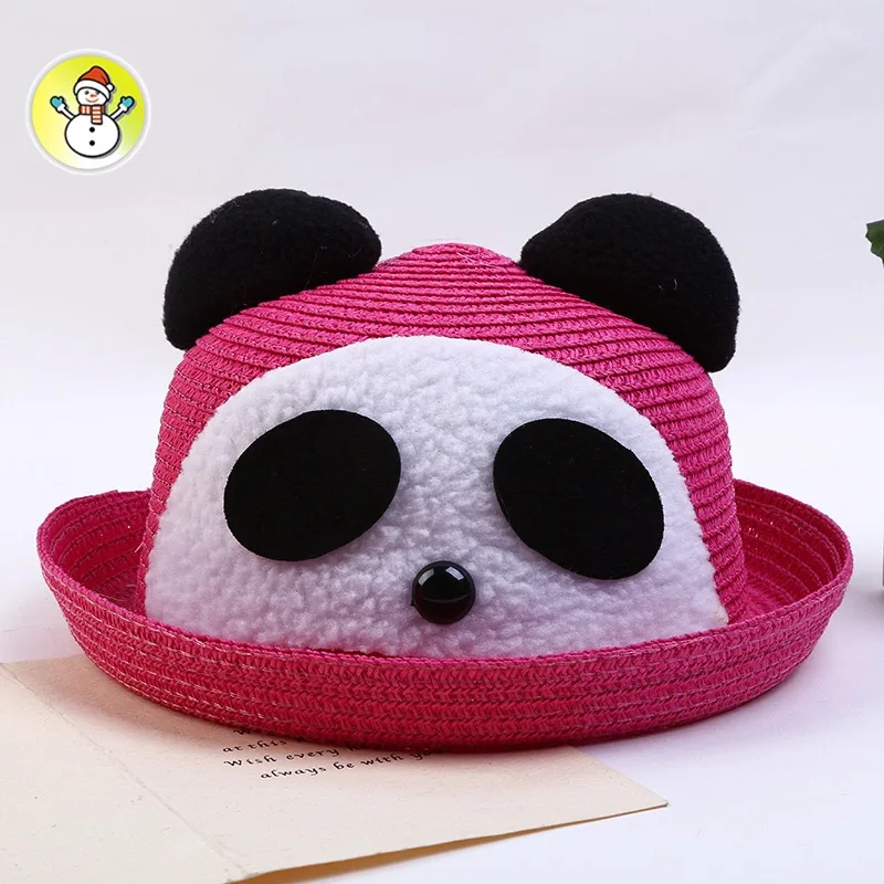 Дети Вс Шляпы Шляпа Ребенок Летом Стиль Beach Sun Cap Cute panda Cat Уши Сплошной Цвет |