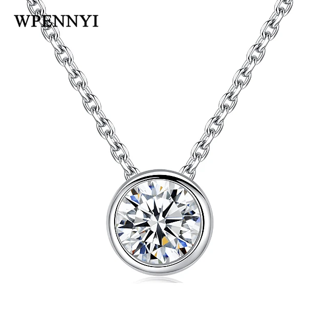 Фирменный дизайн простой стиль белый золотой цвет 1.25ct прозрачный Круглый фианит