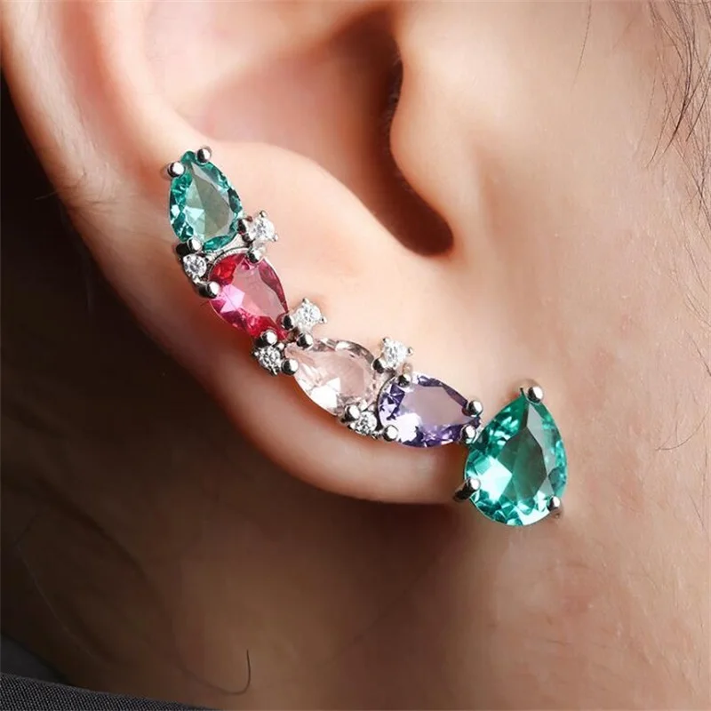 Серьги гвоздики женские из меди Ювелирное Украшение с белым черным цветным