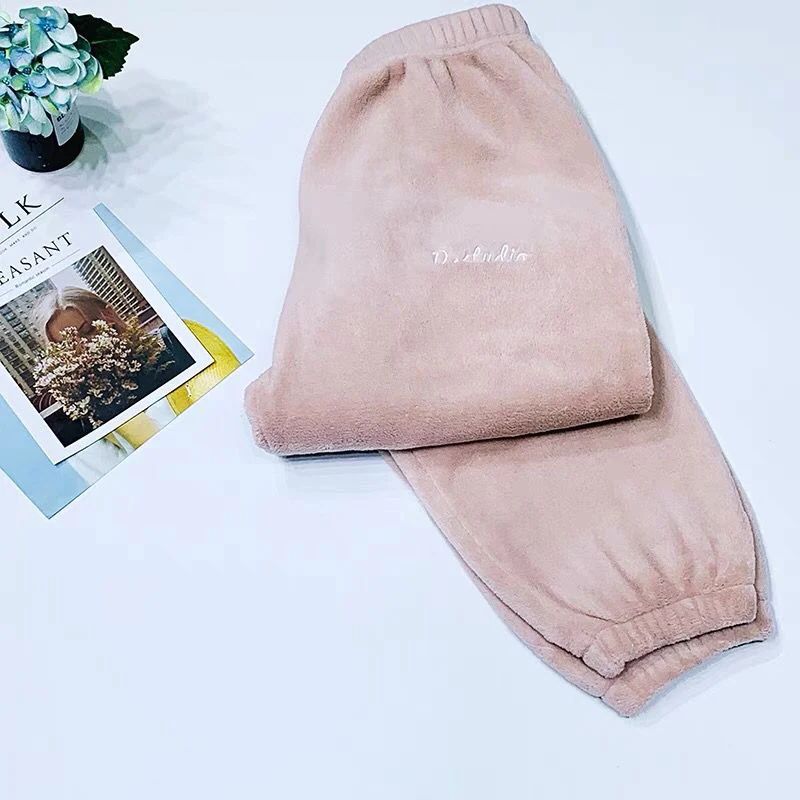 pink Повседневные Бархатные спортивные штаны от Harlan, женские плотные теплые брюки с эластичной резинкой на талии, женские удобные домашние пушистые брюки - Цвет: pink