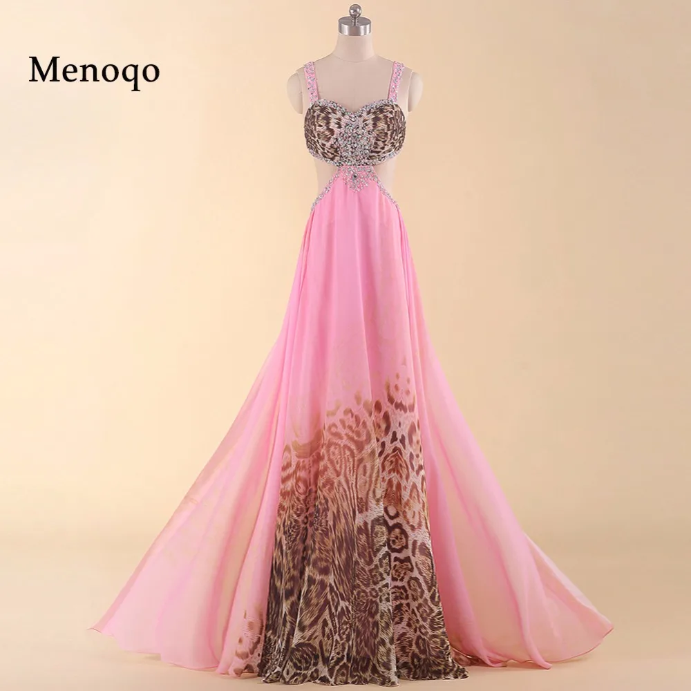 Vestidos De Fiesta Павлин Милая леопардовые шифоновые платья на выпускной длинное