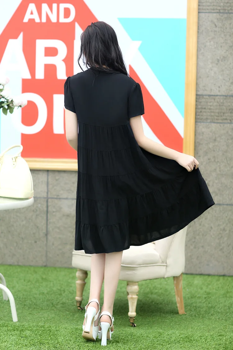 Новинка, винтажное летнее платье, vestidos robe, свободное, размера плюс, с коротким рукавом, с принтом, для офиса, женское платье, Elbise, M-4XL Размер