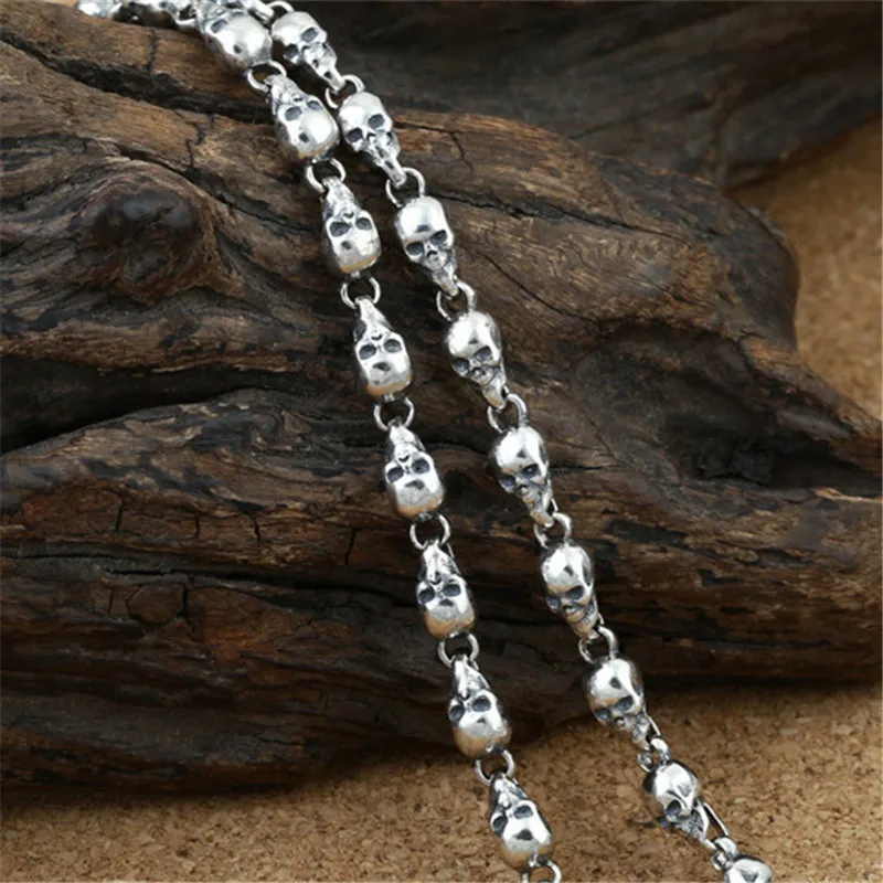 925 Череп из стерлингового серебра цепи ожерелье черепа 4 5 мм 18 &quot20&quot 22 &quot24&quot 26