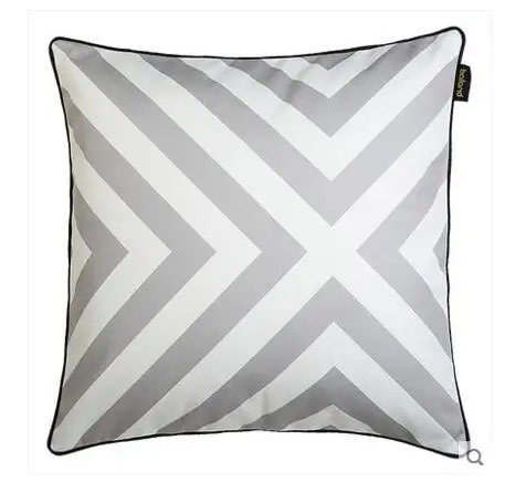 black white grey geometric cushion cover pillowcase simple striped waist pillow for backrest case | Дом и сад