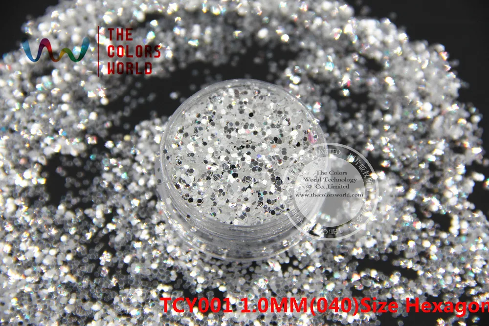 TCY001 очень блестящий белый с серебряным блеском для ногтей украшение татуировки