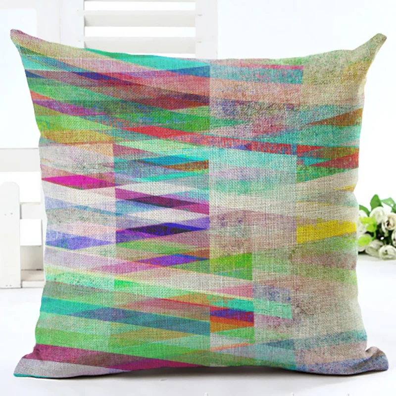 Новый Дизайн Мода Стиль Красочные Полосы Throw Подушка Обложка Home Decor Печатных