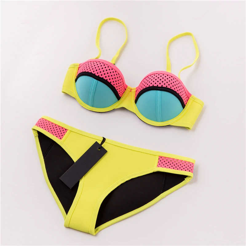 Женский купальник MUXILOVE бикини из 100% натурального неопрена с пуш апом|suit snow|swimsuit