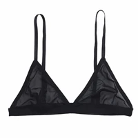 tiaobug women sexy lingerie adjustable straps bralette wire free unlined soft sheer mesh bra lady intimates breathable underwear