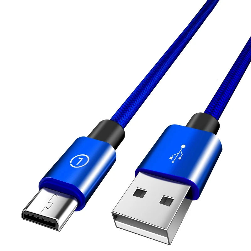 blue LINGCHEN Micro Usb кабель для Xiaomi Redmi Note 5 2.1A Быстрый зарядный кабель нейлон Usb микро мобильный телефон Android кабели huawei - Цвет: blue