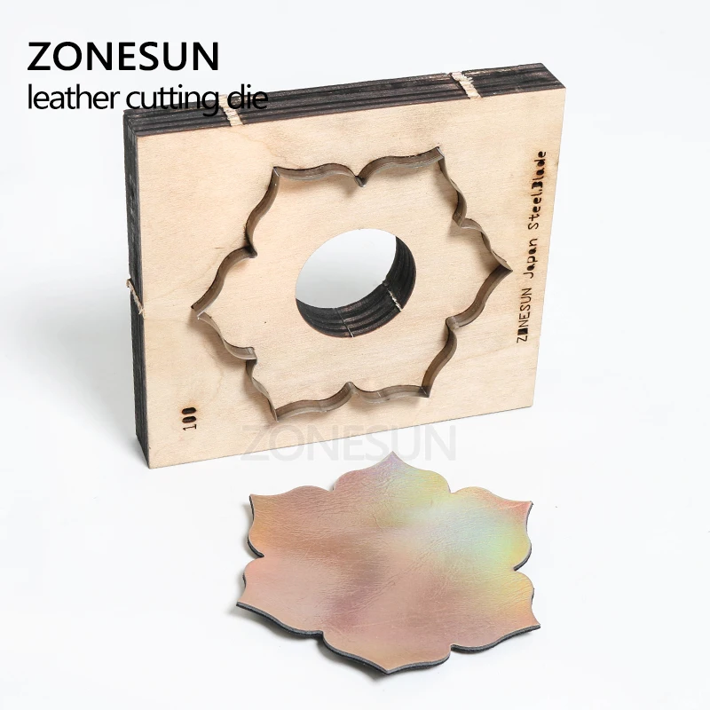 ZONESUN кожаный коврик для чашек цветок изготовленный на заказ высечка кожи