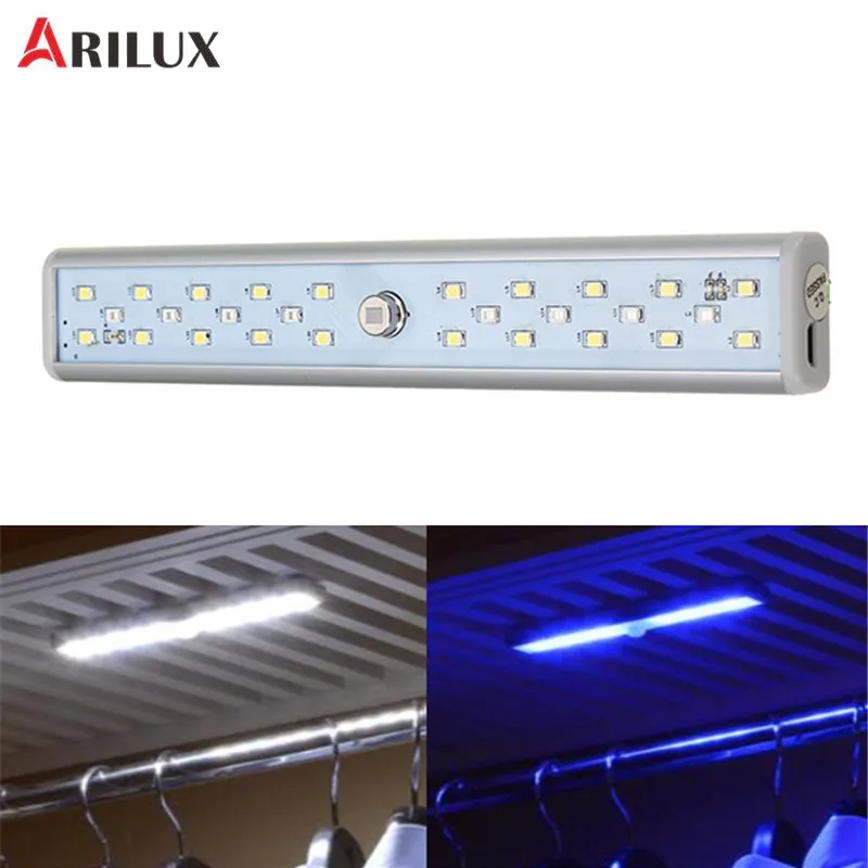 ARILUX ночной Светильник s 20 Белый светодиодный и 8 УФ USB Перезаряжаемый светильник с