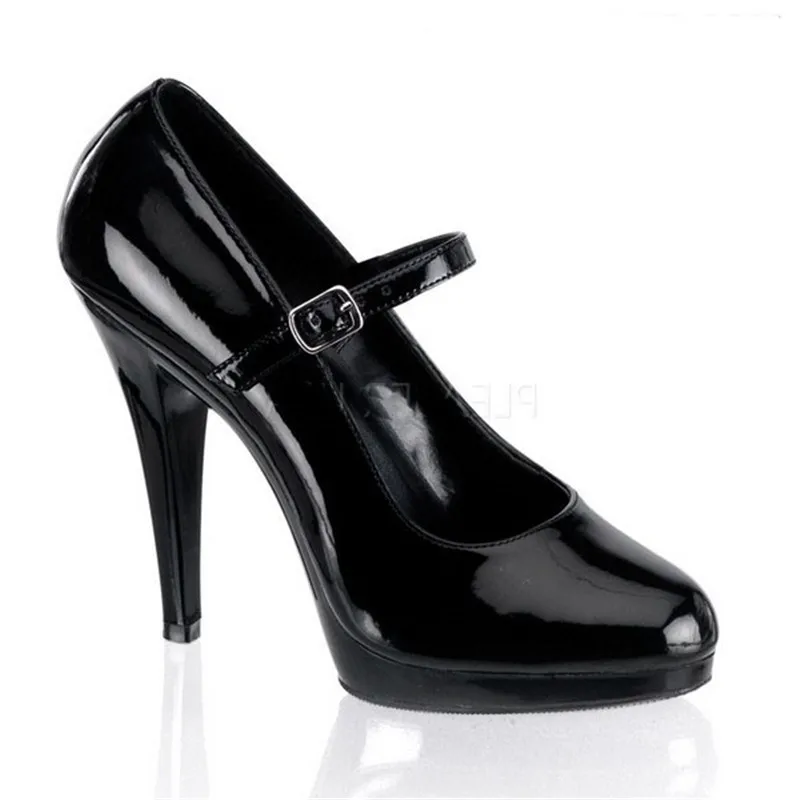 Туфли лодочки на высоком каблуке 13 см водонепроницаемые с круглым носком|high heel