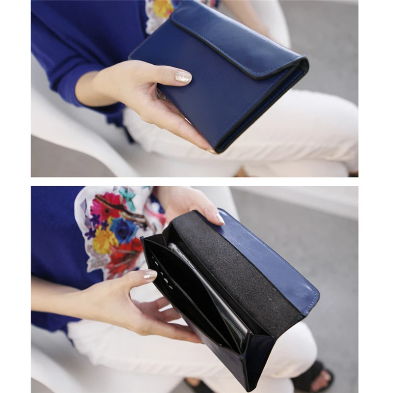 Модный новейший конверт клатч кошелек для женщин из искусственной кожи Зажимы