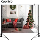 Виниловый фон для студийной фотосъемки с рождественской елкой