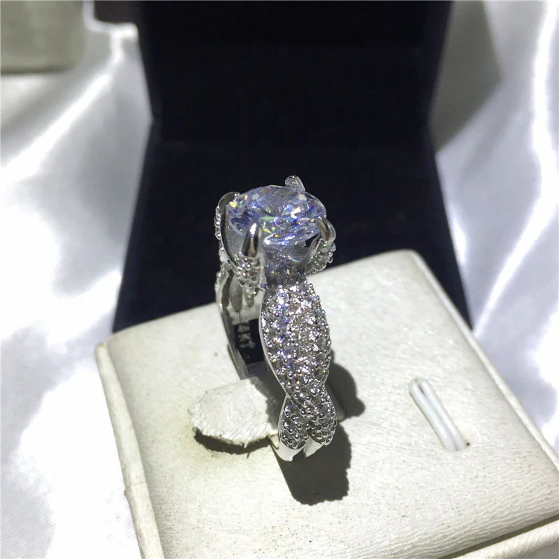 Обручальное кольцо с цирконом для женщин роскошный комплект колец в виде коготь