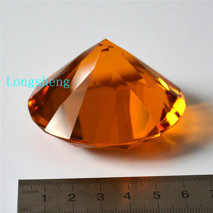 60 мм янтарный цвет Хрустальный бриллиант пресс папье украшения для дома