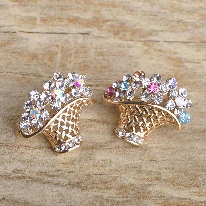 Женская брошь в форме цветочной корзины FUNMOR элегантная брошка из металлического