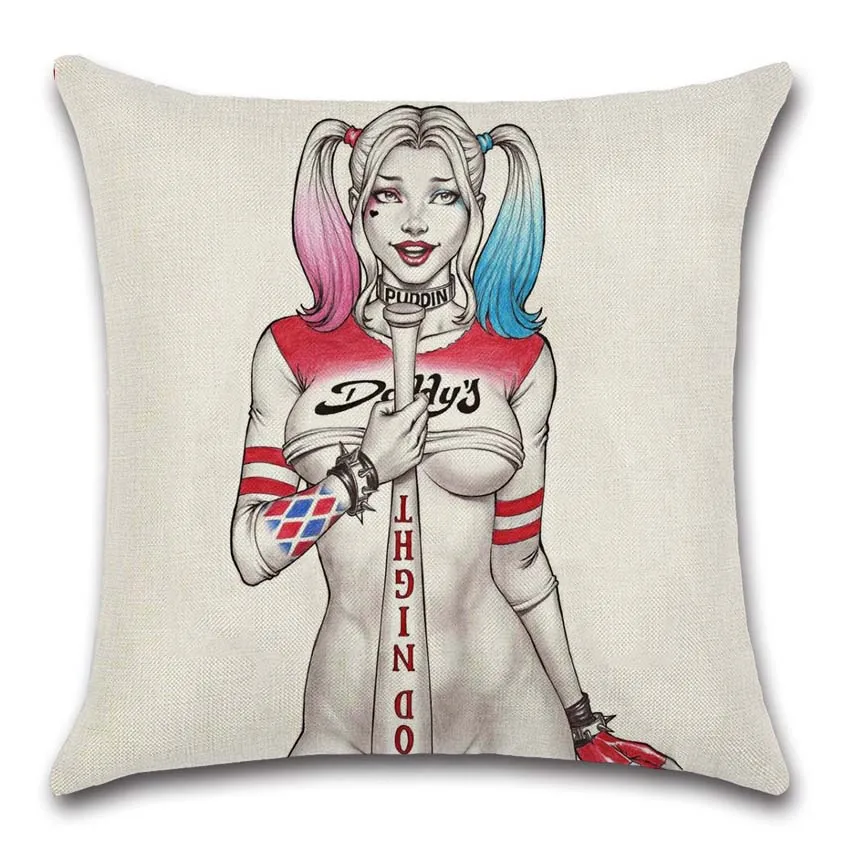 Harley Quinn Movies comic printed Чехлы для подушек вечерние украшения для дома диван подушка для кресла сиденья чехол подарок для друга - Цвет: H
