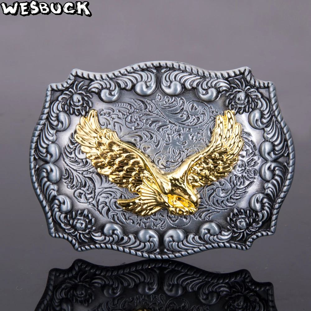 WesBuck бренд золотой орел пряжки ремня для Для мужчин женщин животное Western Buckles