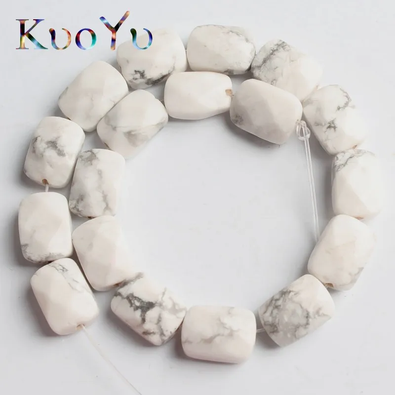 Howlite 8*12 мм натуральный граненый прямоугольник Агаты кварцевые бусины из нефрита свободные разделительные бусины для самостоятельного изготовления ювелирных изделий браслет ожерелье 7,5 дюймов - Цвет: Howlite