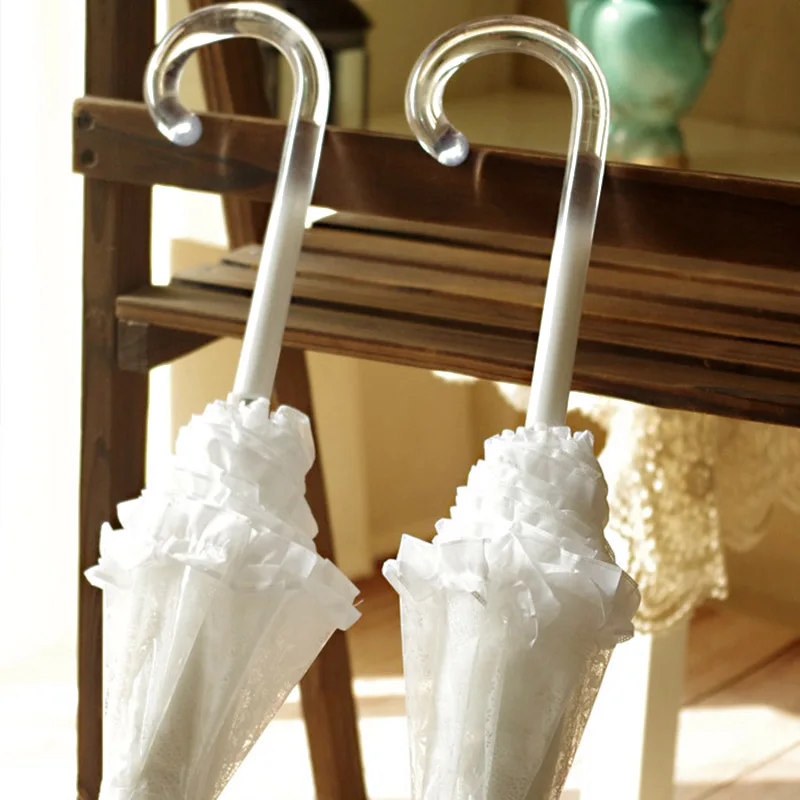 Полуавтоматические арочные Кружевные Прозрачные Зонтики Apollo для зонта с длинной