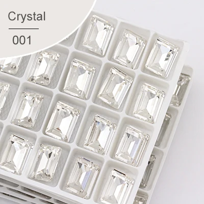 Crystal Прямоугольный Клей для страз Decoratio стеклянные кристаллы, стразы, аппликация для одежды, блестящие стеклянные стразы, камни, свадебное платье - Цвет: Crystal
