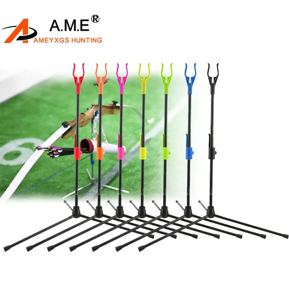 

1PC AM-GJ003 Recurve Bow Stand Archery Bow Stands Camping Metal Arrows Shelf Aluminum Alloy High Quality Durable CNC Process