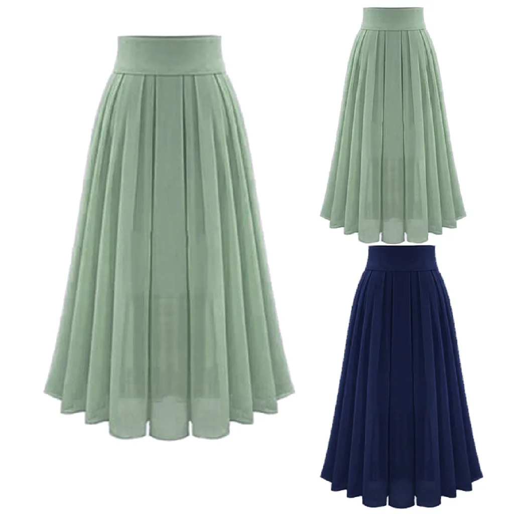 

faldas mujer moda 2019 New Women's Chiffon Skirt Party Chiffion High Waist Tie Hip Skirt Maxi Skirt Plus Size jupe femme 40*